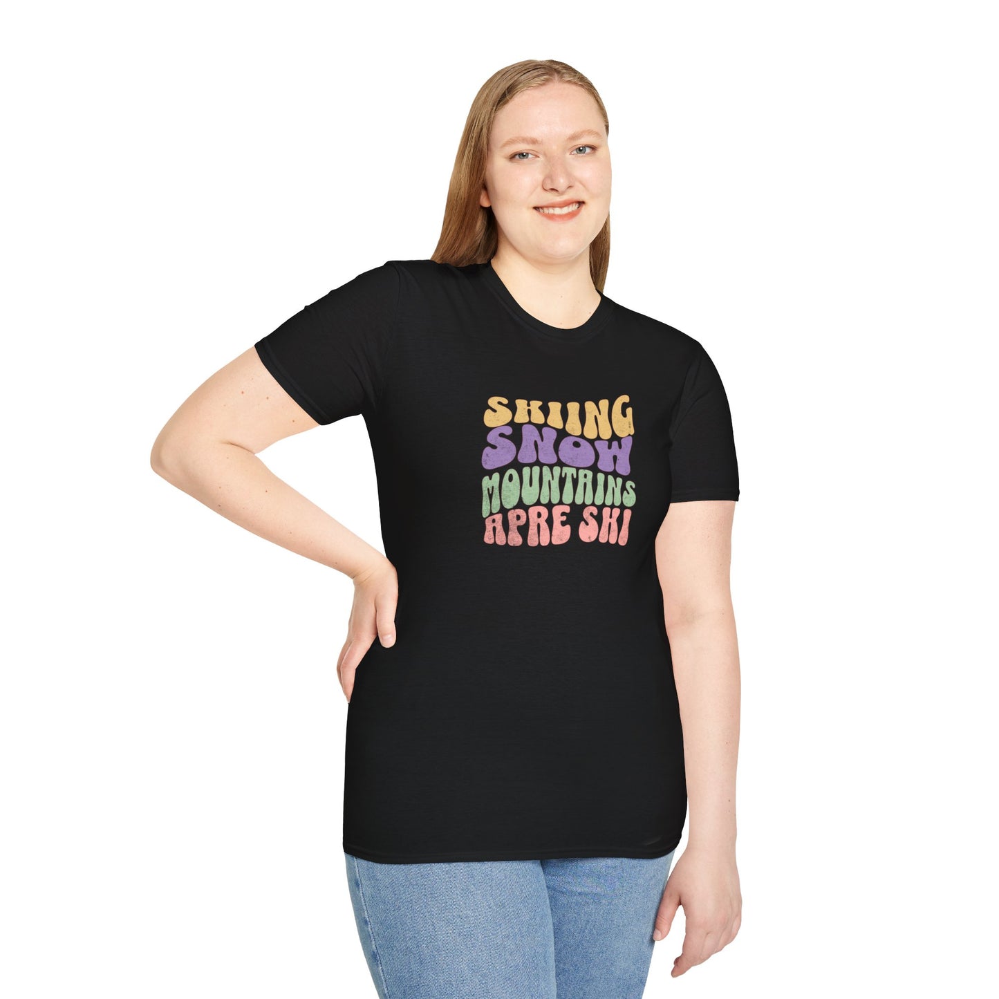 Skiing Snow Fun Softstyle T-Shirt