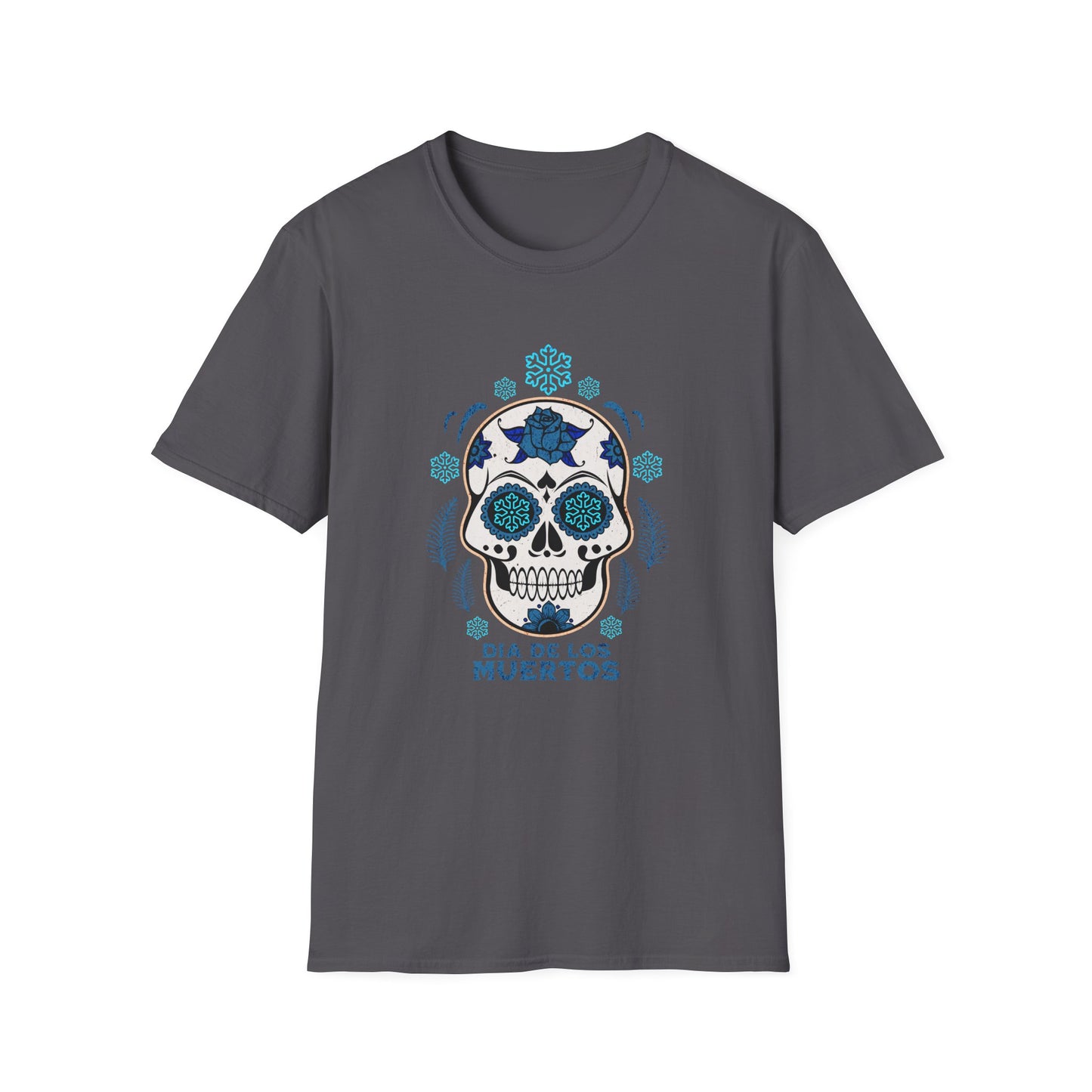 Dia de Los Muertos Skiing & Snowboarding Snowflake T-Shirt