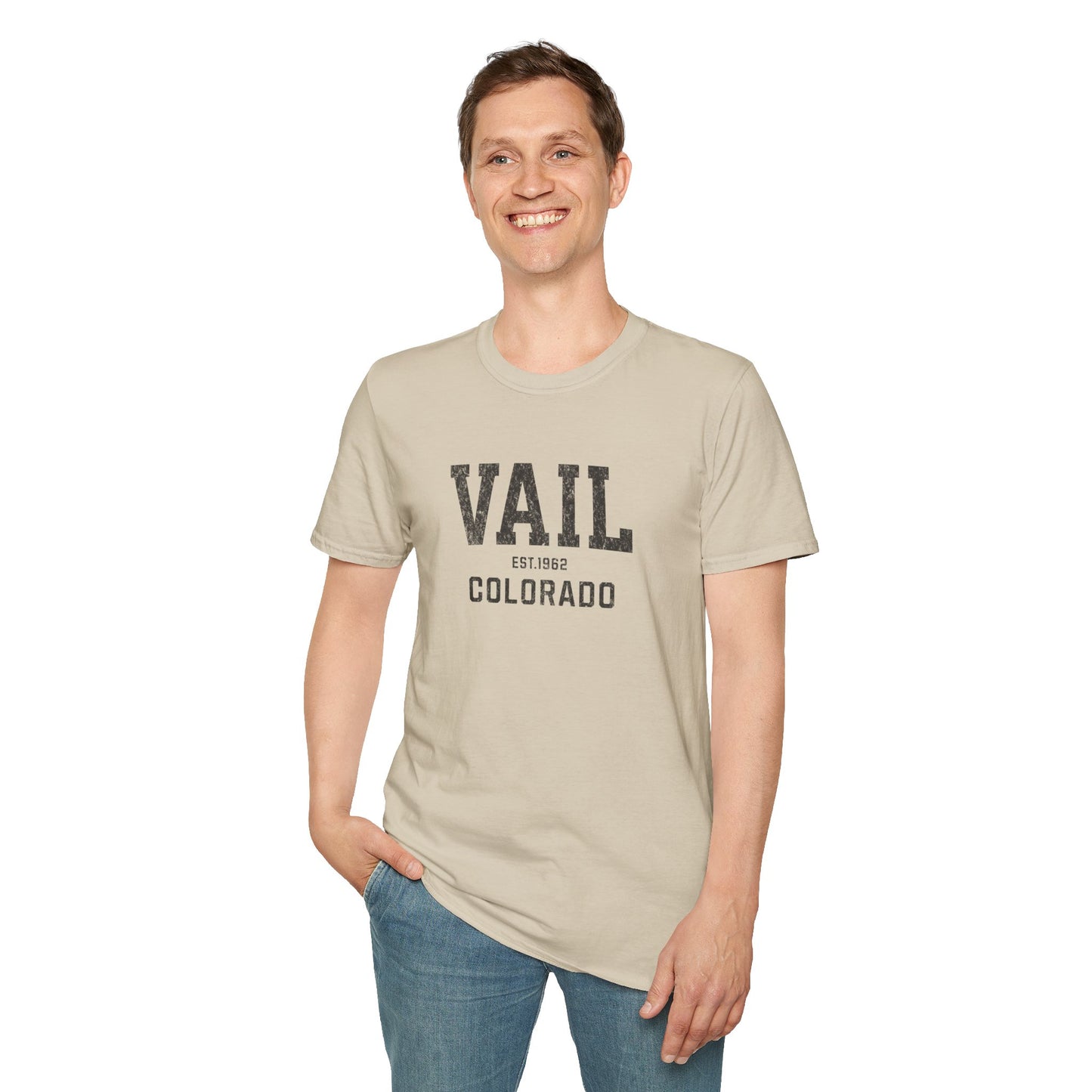 Vail Distressed Ski T-Shirt