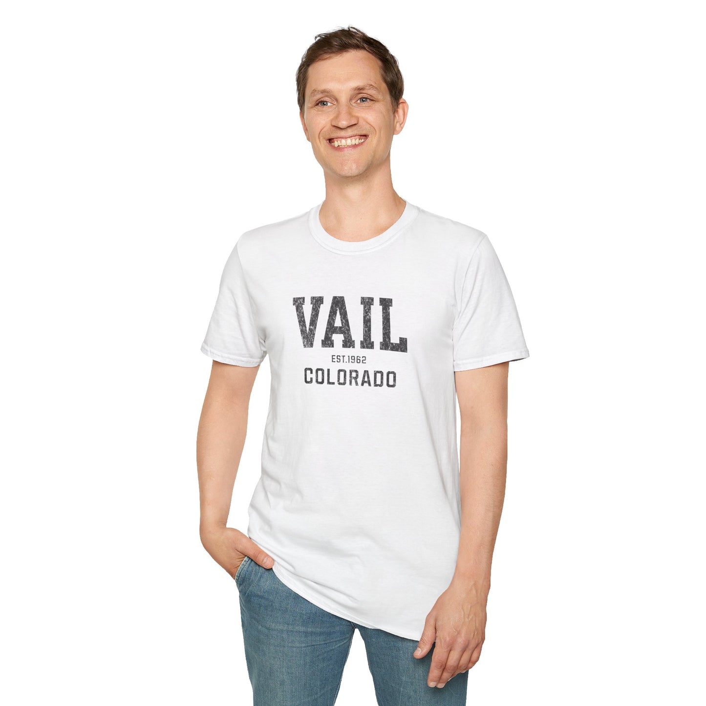 Vail Distressed Ski T-Shirt