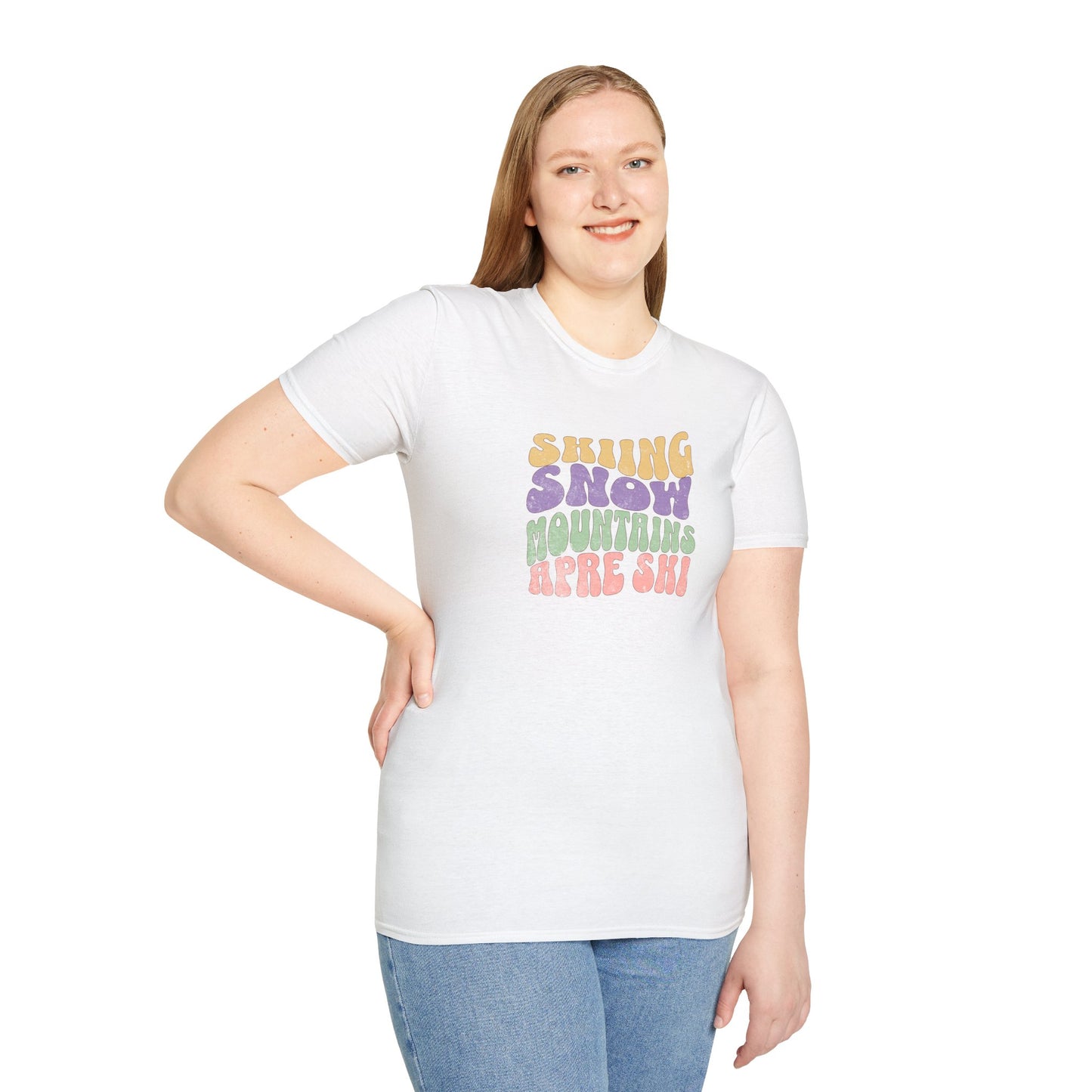 Skiing Snow Fun Softstyle T-Shirt