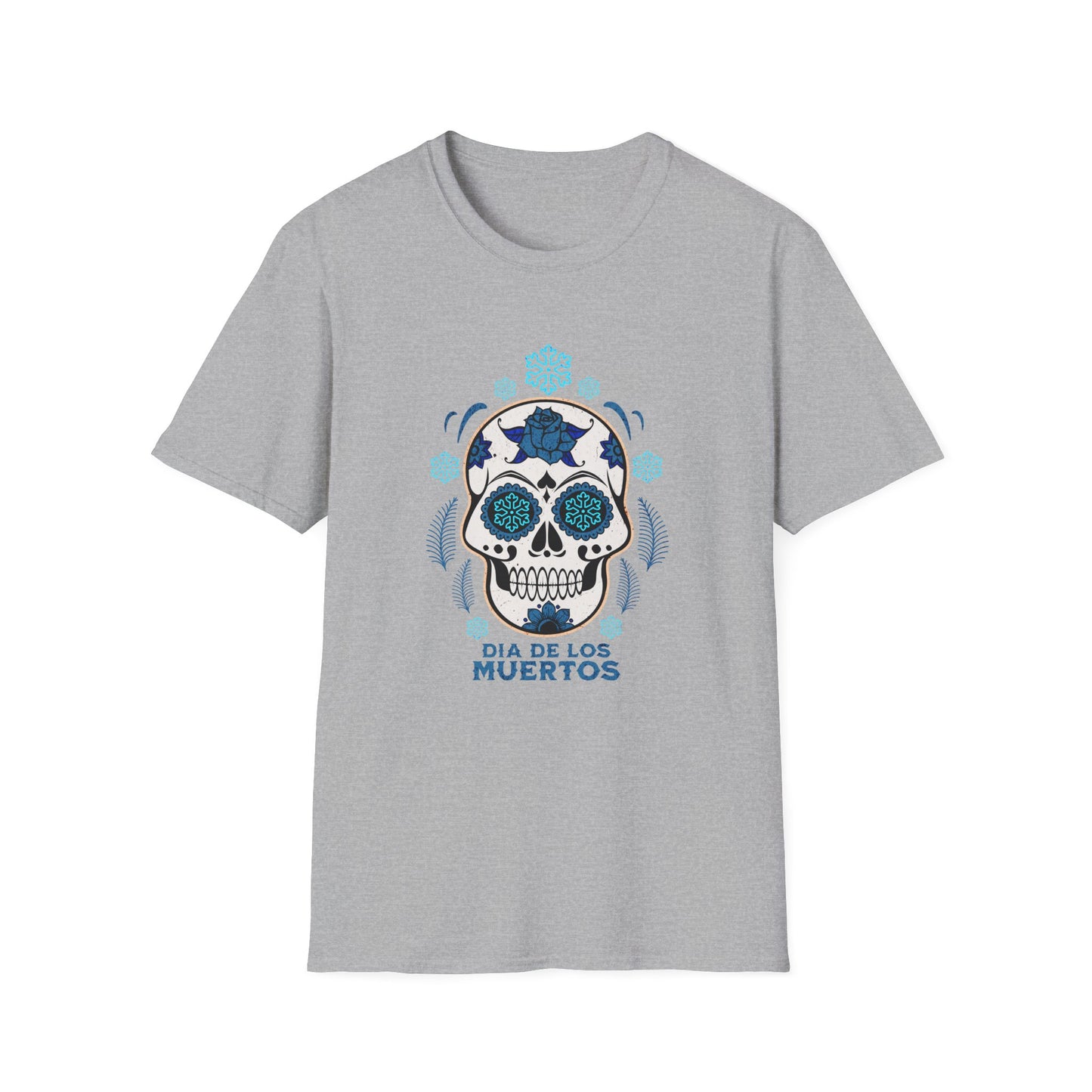 Dia de Los Muertos Skiing & Snowboarding Snowflake T-Shirt