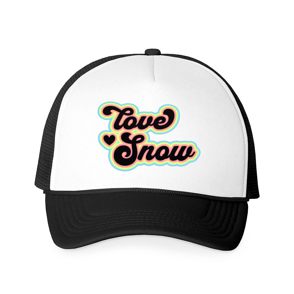 Love Snow Black Foam Trucker Hat