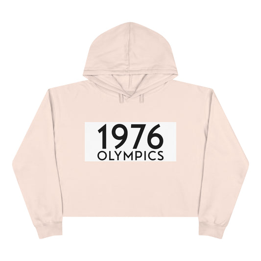 1976 Women's Skiing Classic Winter Cropped Hoodie