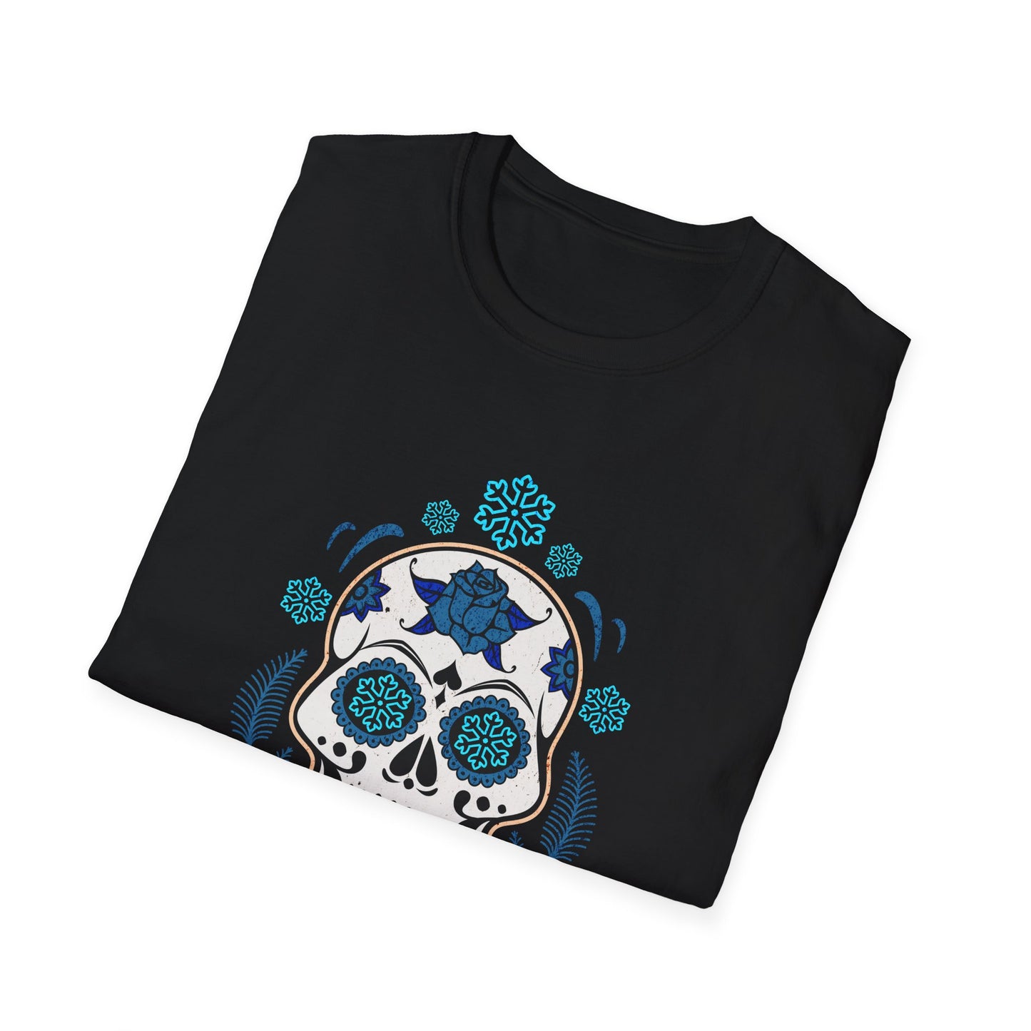 Dia de Los Muertos Skiing & Snowboarding Snowflake T-Shirt