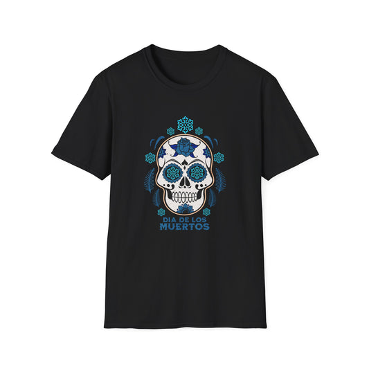 Dia de Los Muertos Skiing & Snowboarding Snowflake T-Shirt