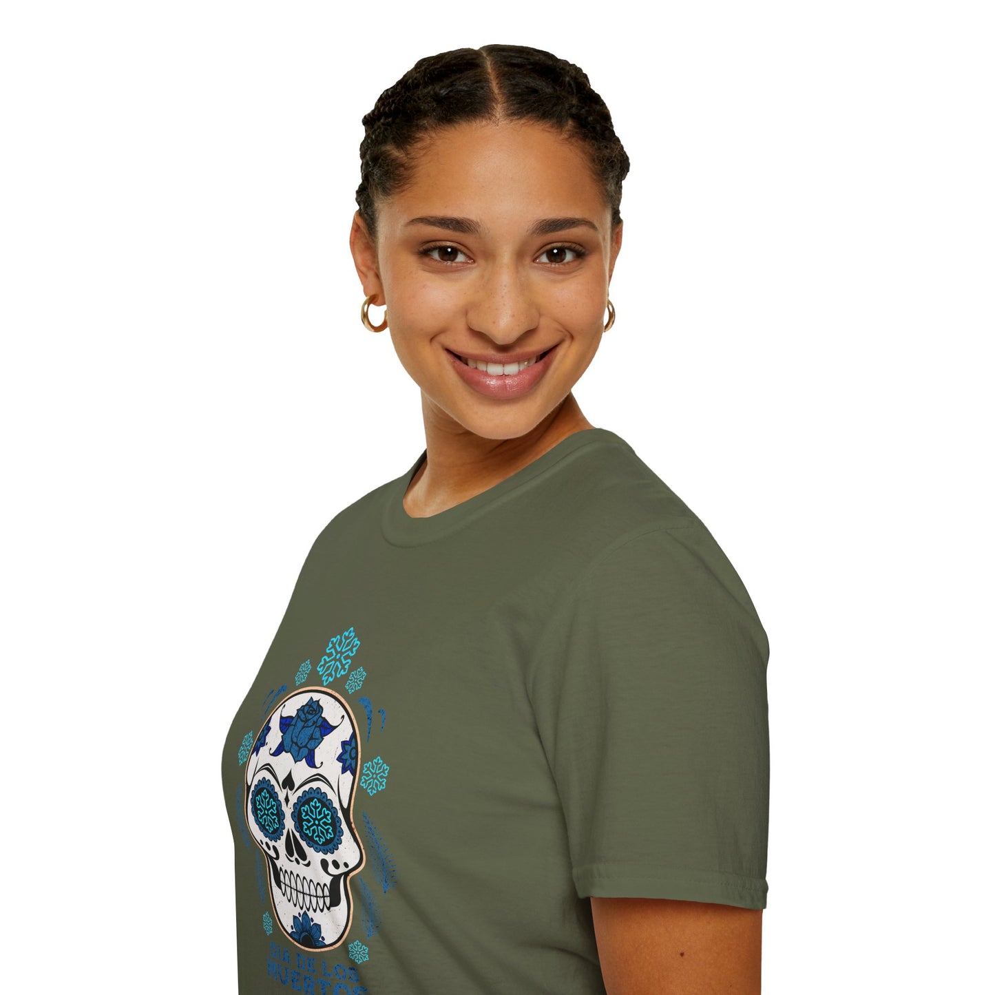 Dia de Los Muertos Skiing & Snowboarding Snowflake T-Shirt