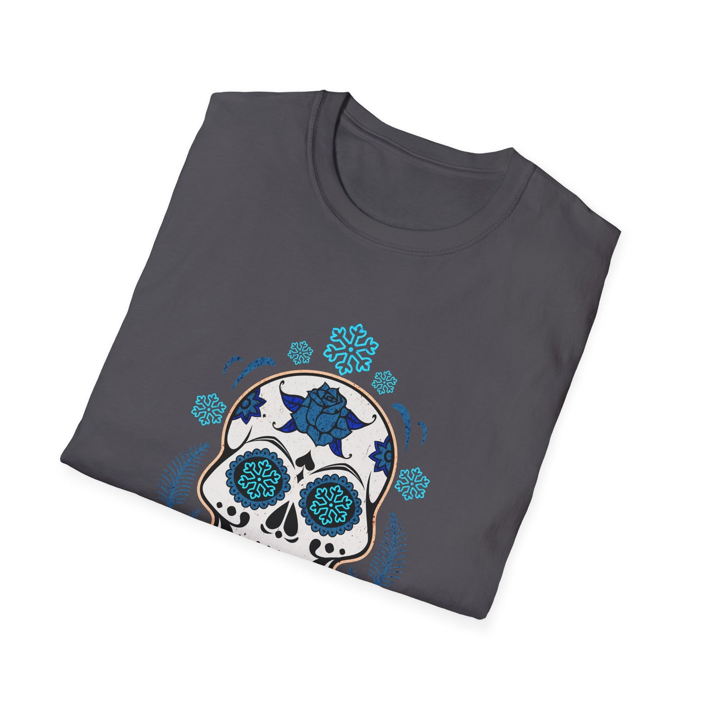 Dia de Los Muertos Skiing & Snowboarding Snowflake T-Shirt