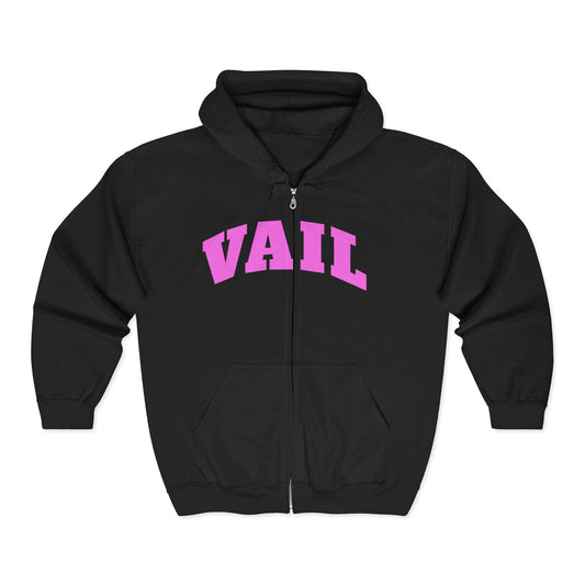 Vail Pink Full Zip Hooded Sweatshirt