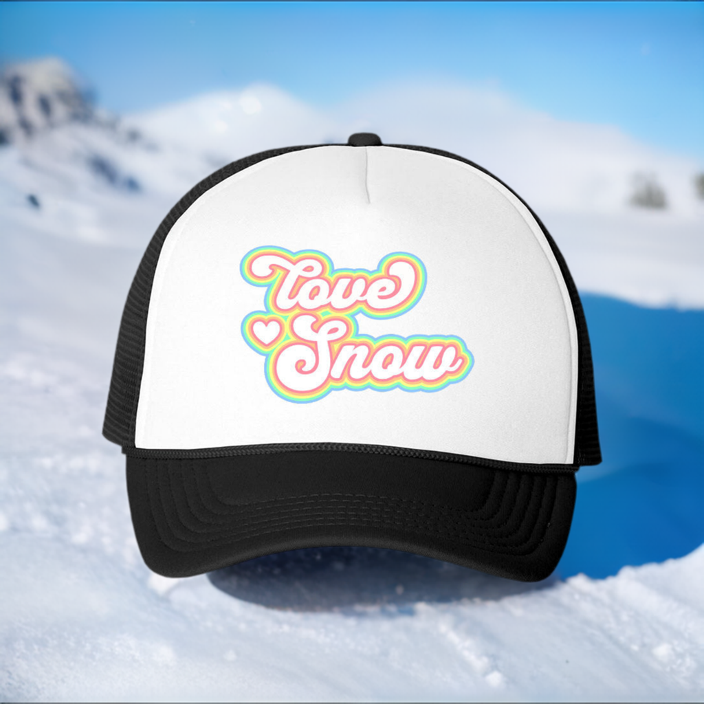 Love Snow White Foam Trucker Cap